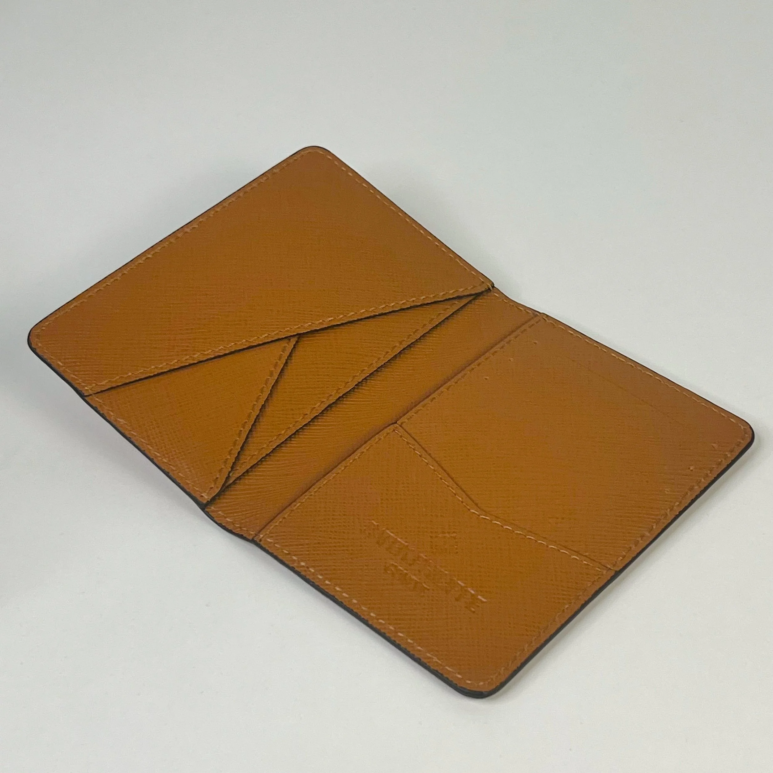 Patek Philippe Cognac Brown Leather Card Holder Calatrava Cross